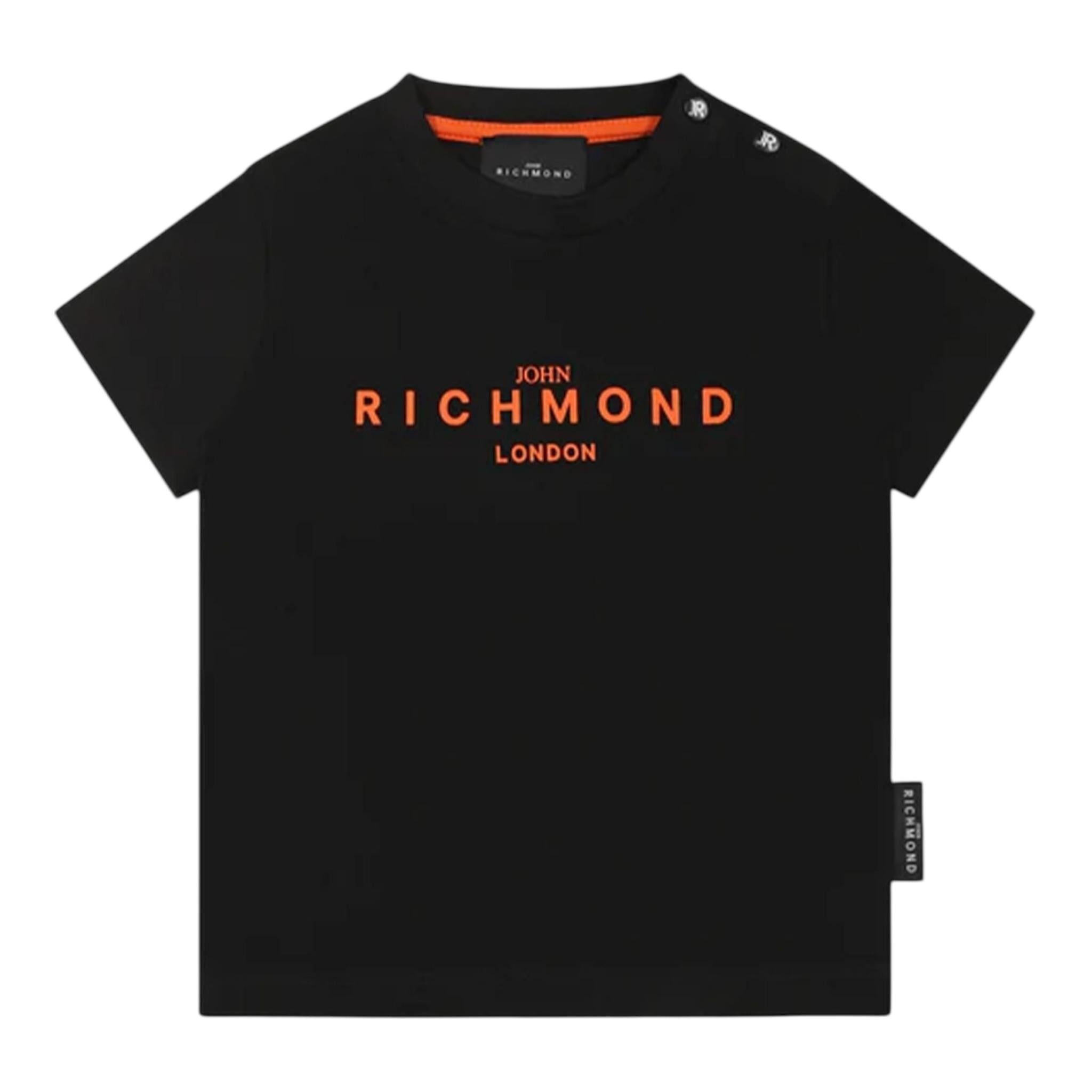 John Richmond T-Shirt Girocollo tinta unita con Stampa Nero per Neonato RIP25014TSXXXX NERO JOHN RICHMOND 