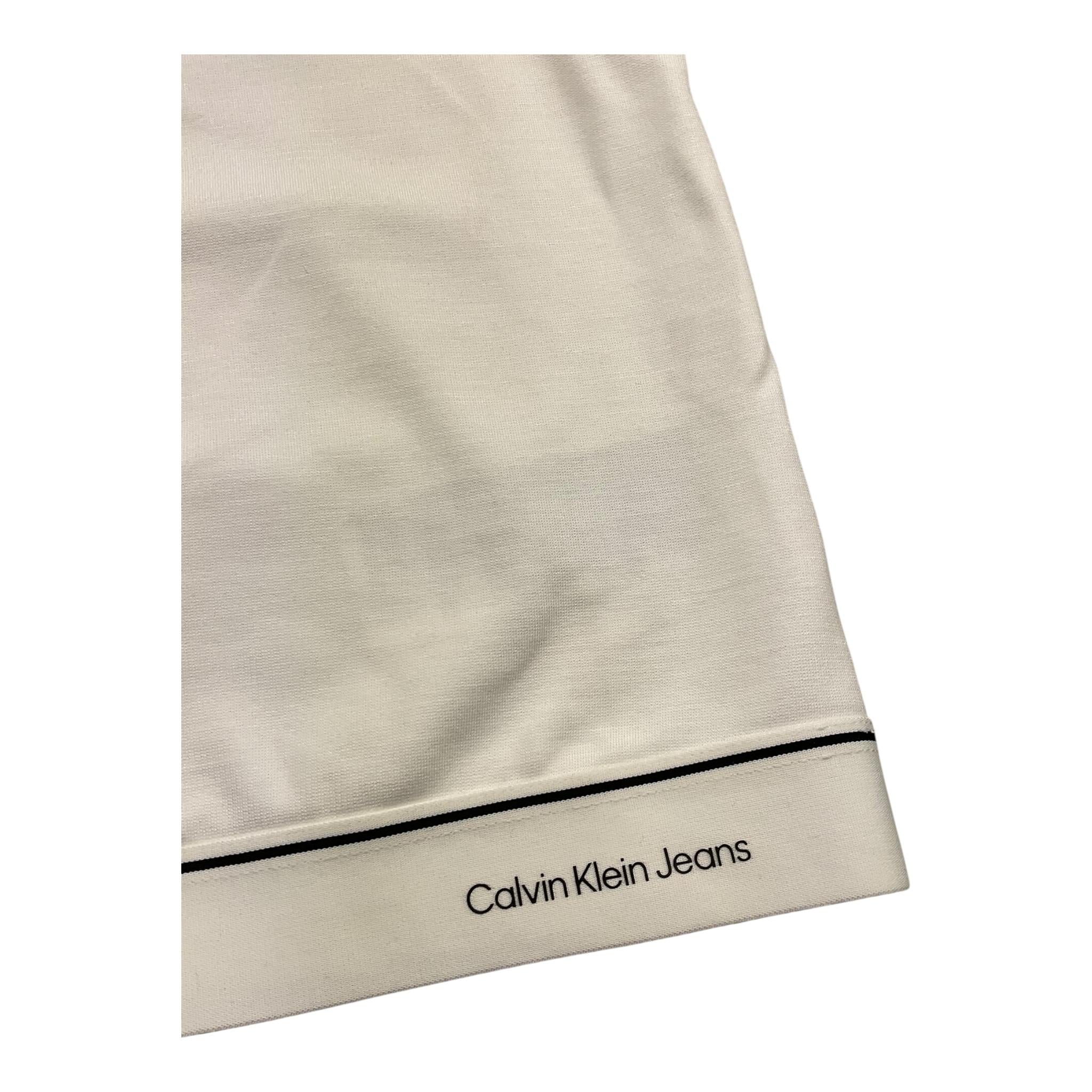 Calvin Klein Top Tinta Unita con Logo per Bambina IG0IG02437 PANNA CALVIN KLEIN 