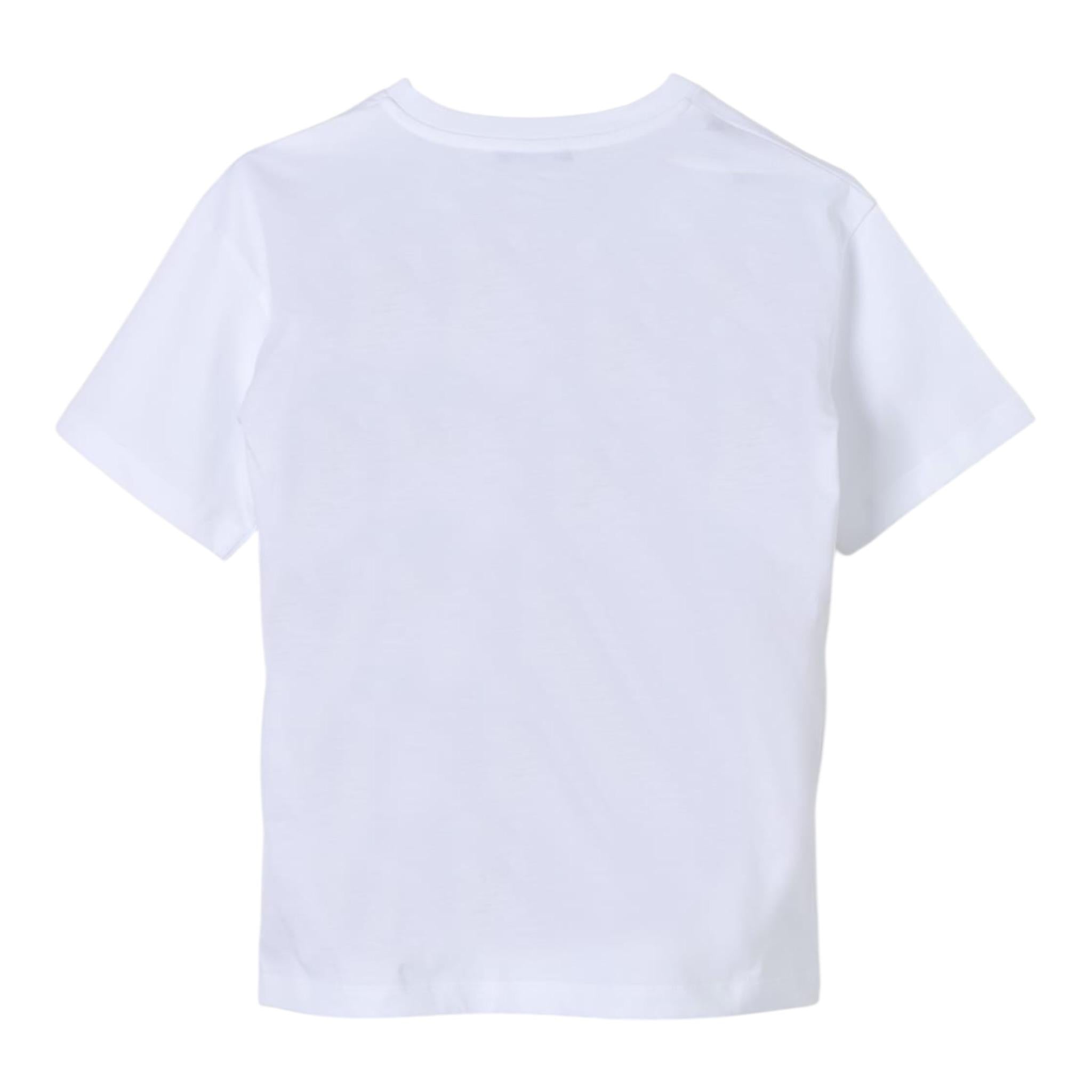 Balmain T-Shirt Girocollo Tinta Unita con Stampa per Bambina BU8Q71 BIANCO BALMAIN 