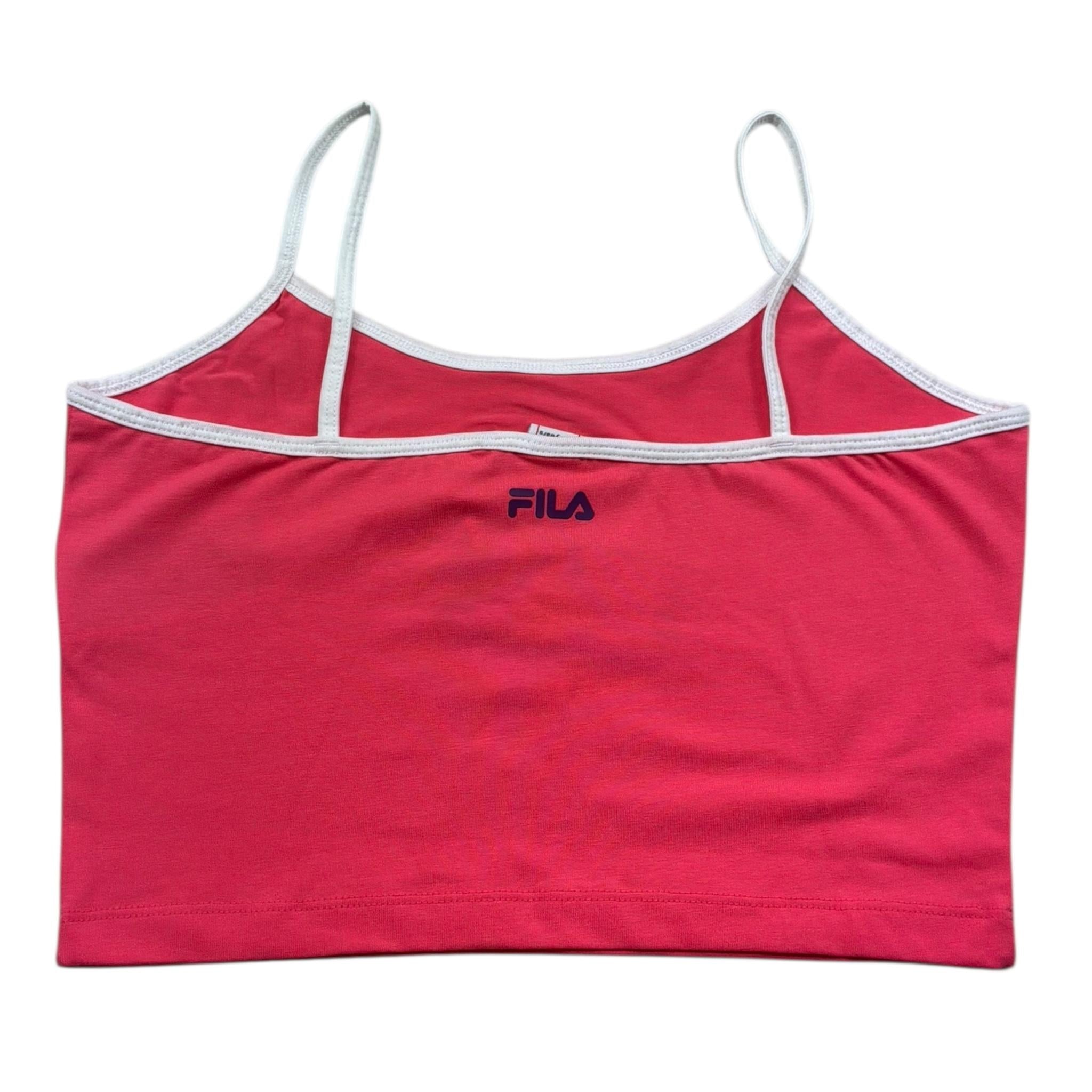 Fila Top Bretelline Tinta Unita con Logo per Bambina FAT0642 ROSA FILA 