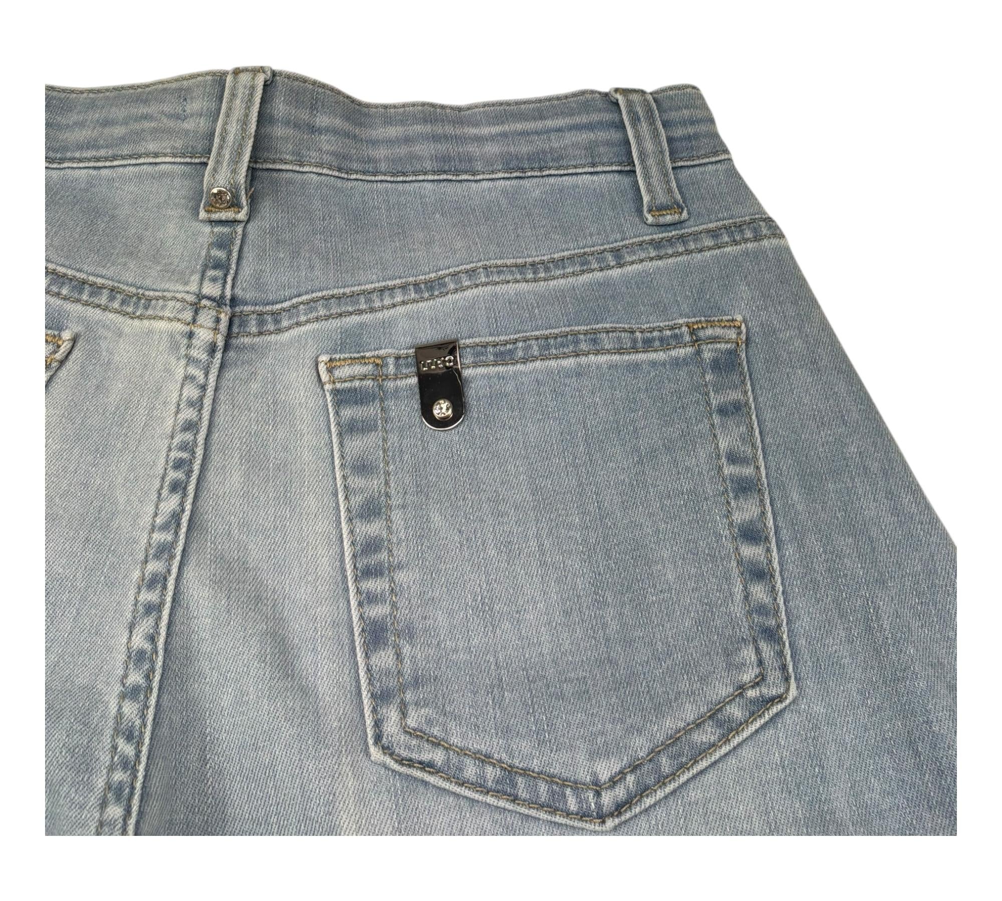 Liu Jo Jeans Tinta Unita Modello Palazzo per Bambina GA3117 AZZURRO LIU JO 