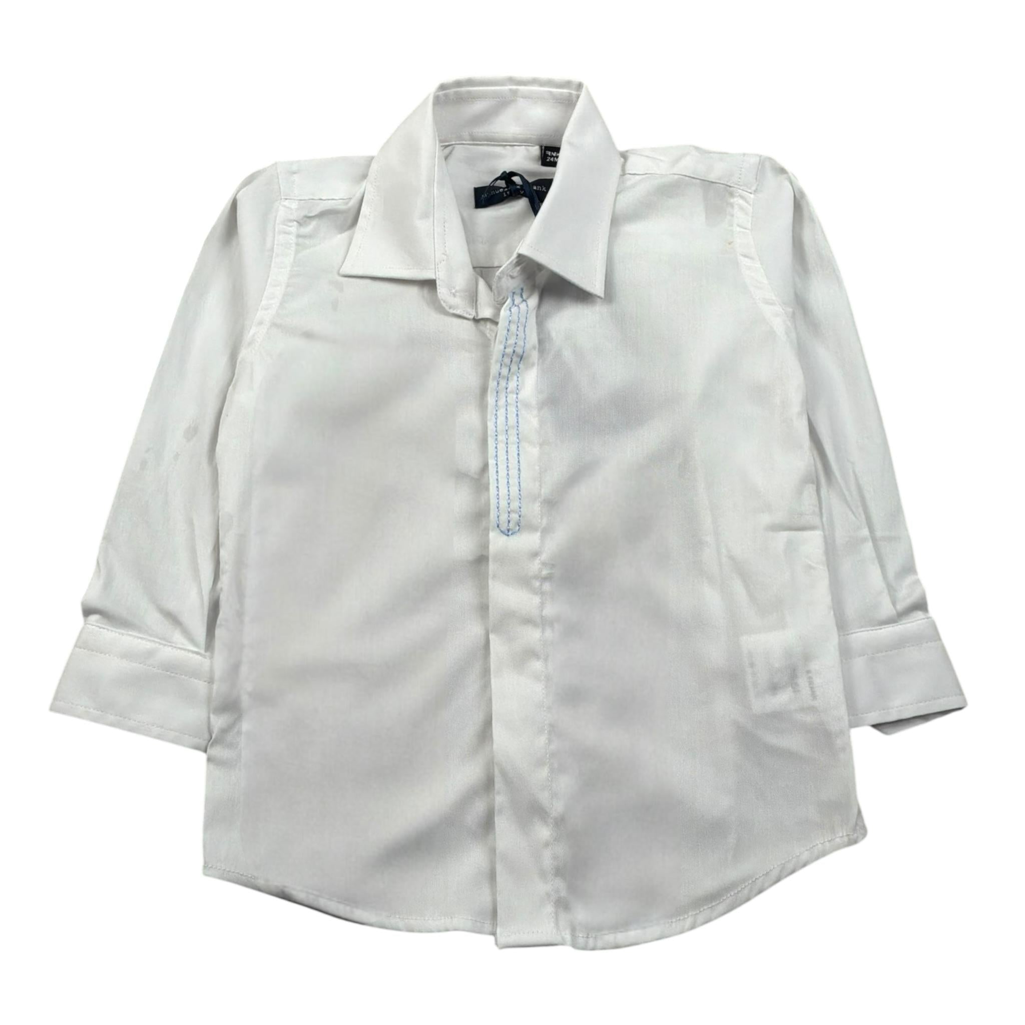 Manuell & Frank Camicia Manica Lunga Tinta Unita per Neonato MF3404N BIANCO MANUELL & FRANK 