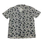 camicia mezza manica tinta unita con fiori PP4043 BLU PAOLO PECORA 