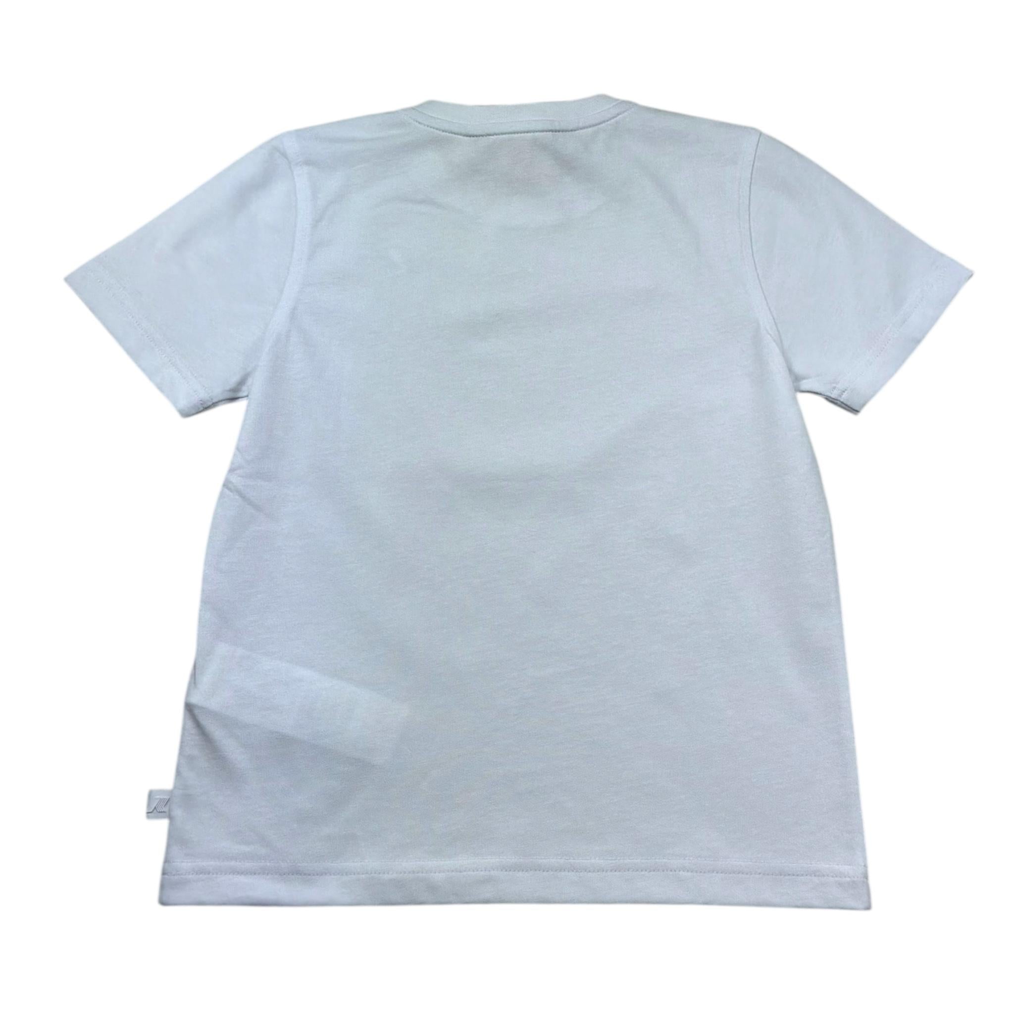 K-Way T-Shirt Girocollo Tinta Unita con Stampa per Bambino K1161ZW BIANCO K-WAY 
