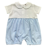 Le Bebe Pagliaccetto Bicolore Mezza Manica per Neonato LBB5300 BIANCO/AZZURRO LE BEBE 