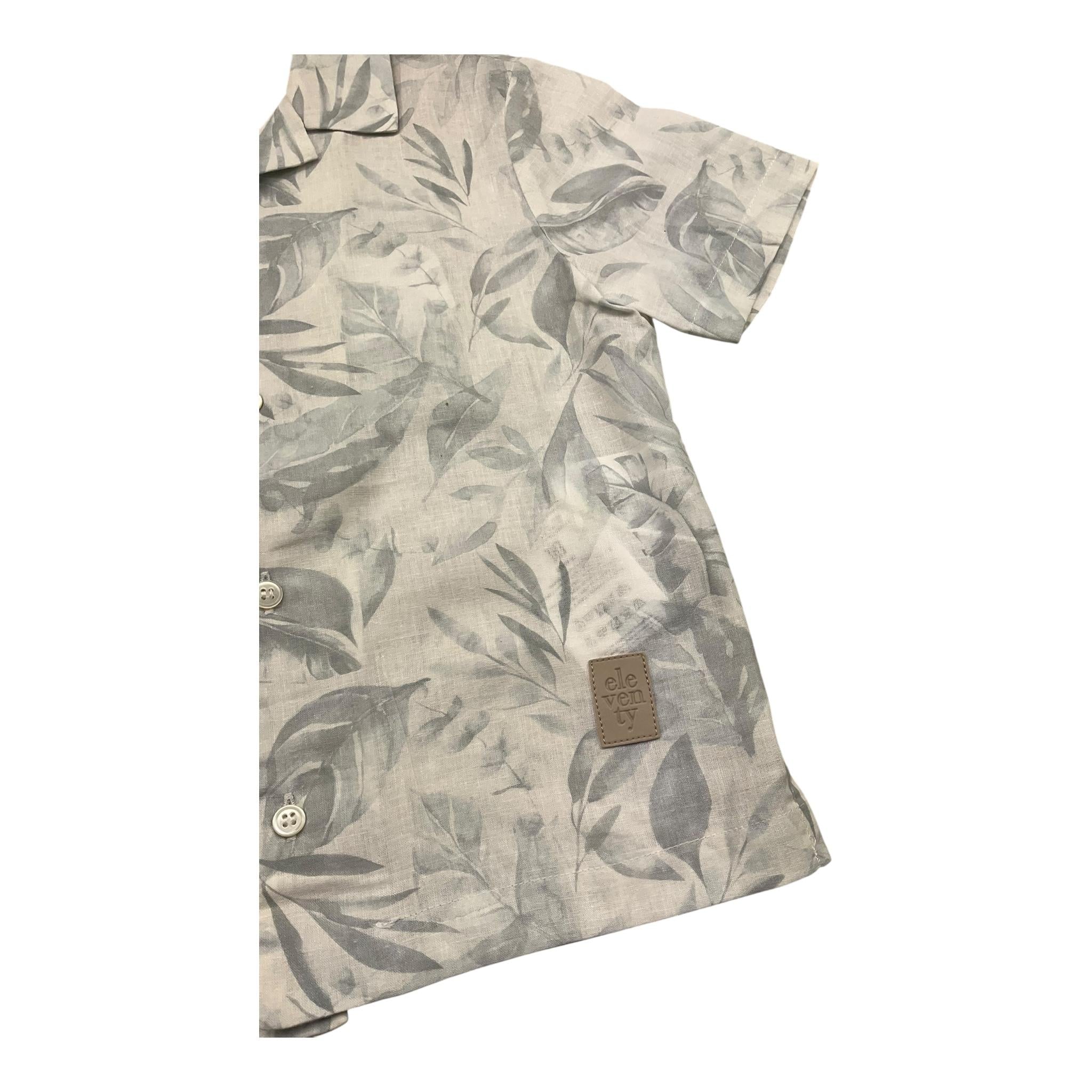 Eleventy Camicia Mezza Manica Tinta Unita Fantasia Foglie per Bambino EW5P61 BIANCO ELEVENTY 