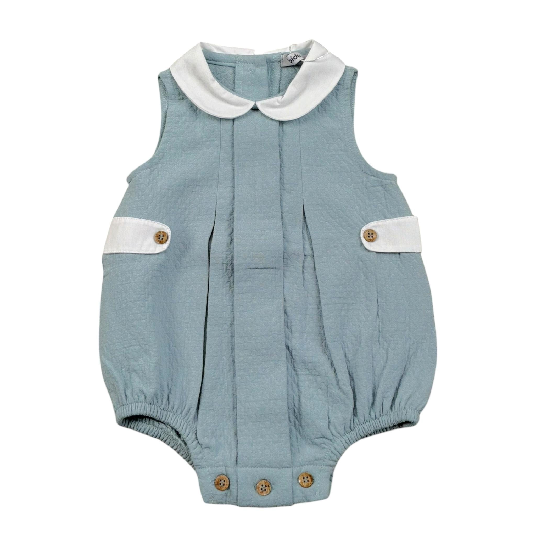 Babidu Pagliaccetto Tinta Unita con Colletto In Contrasto per Neonata 30408 VERDE BABIDU 