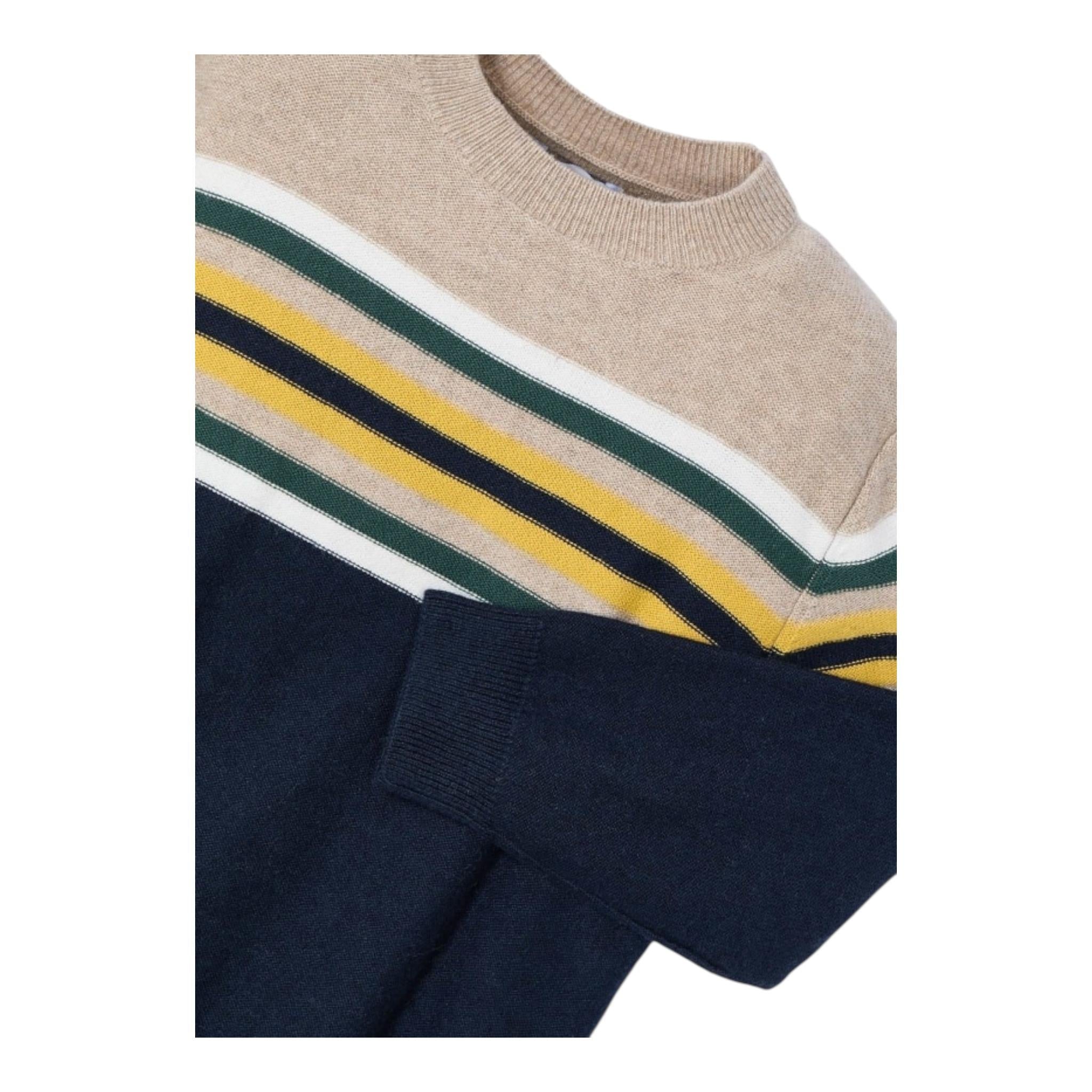 MAYORAL maglia tinta unita girocollo con fantasia a righe Sabbia per Bambino 4351X SABBIA MAYORAL 