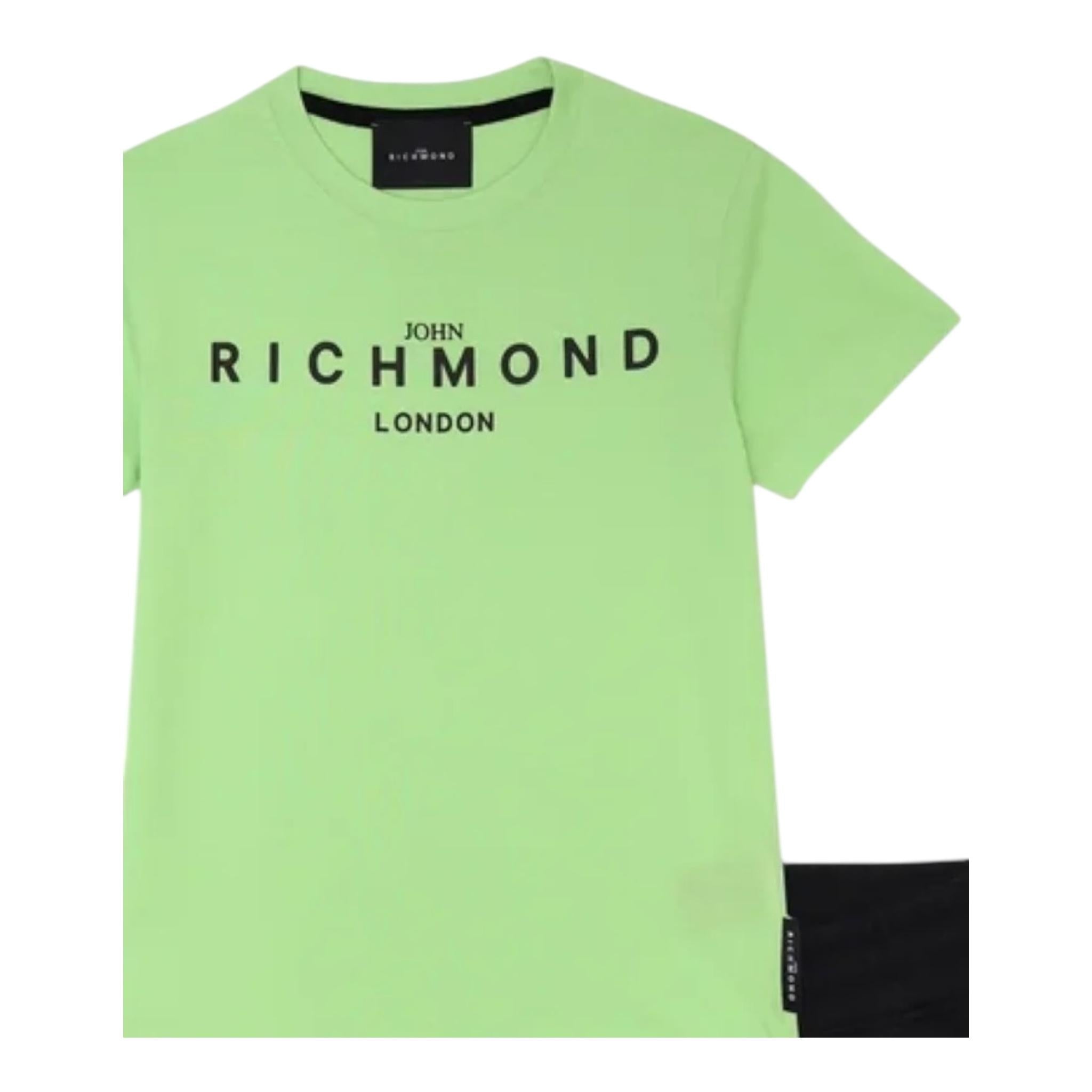 John Richmond Completo 2 Pezzi T-Shirt-Bermuda Bicolore per Bambino RBP25008CJ NERO/VERDE JOHN RICHMOND 