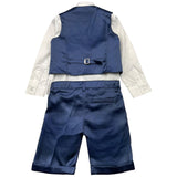 Damper Dan Completo 3Pz Gilet-Camicia-Pantalone-Papillions Blu Per Bambino