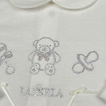 La perla Tutina Tinta Unita con Brillantini per Neonata 73673 BIANCO LA PERLA 