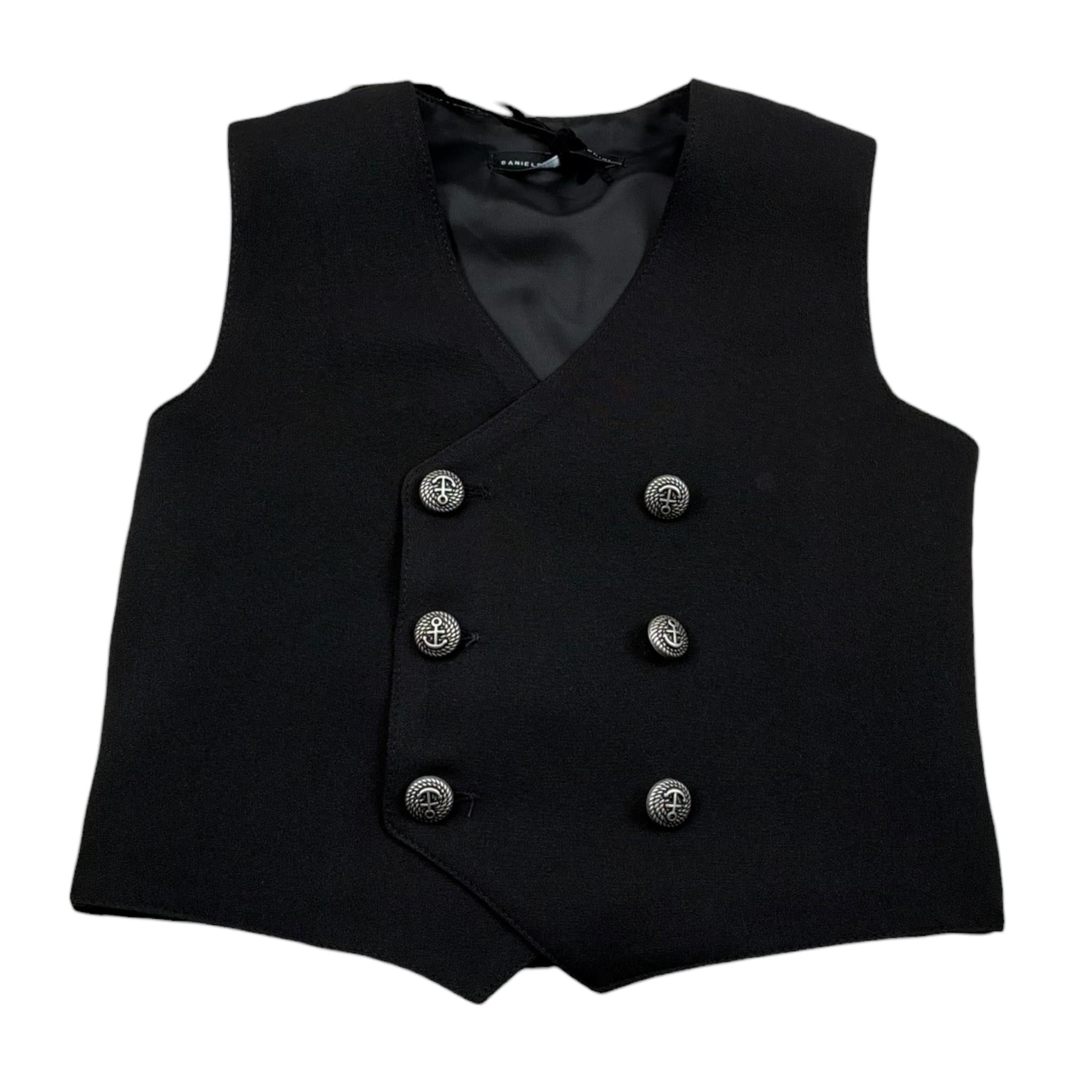 Daniele Alessandrini Gilet Tinta Unita Doppiopetto per Neonato 1296B00046 NERO DANIELE ALESSANDRINI 