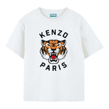 Kenzo T-Shirt Girocollo Tinta Unita con Stampe per Bambina K61137 BIANCO KENZO 
