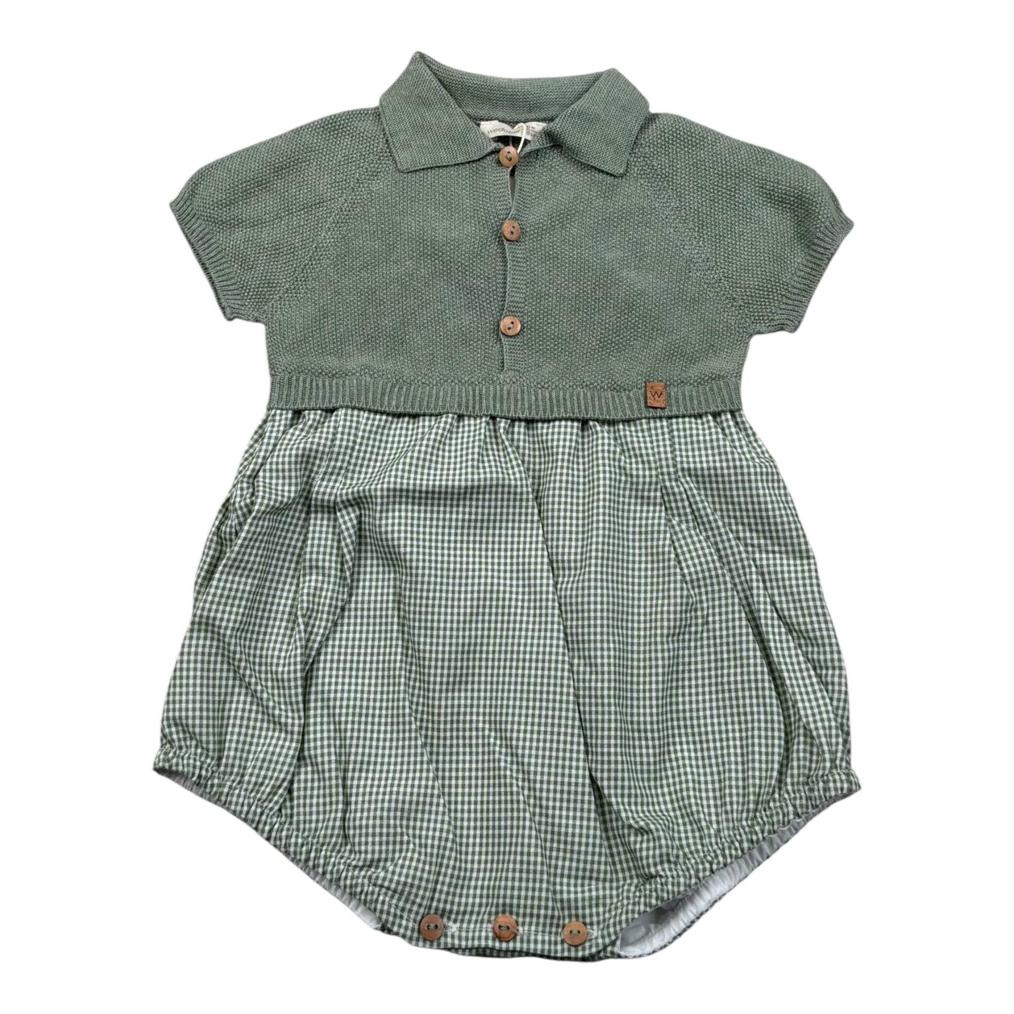 Wedoble Pagliaccetto Mezza Manica Fantasia Quadretti per Neonato V2507405X VERDE WEDOBLE 