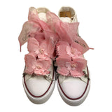 Quickas Sneakers Bicolore con Lacci e Applicazioni Bianco/Rosa per Bambina