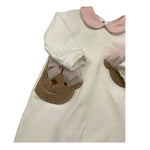 LE BEBE' tutina manica lunga tinta unita con orso Bianco per Neonata LBG6008 BIANCO LE BEBE' 