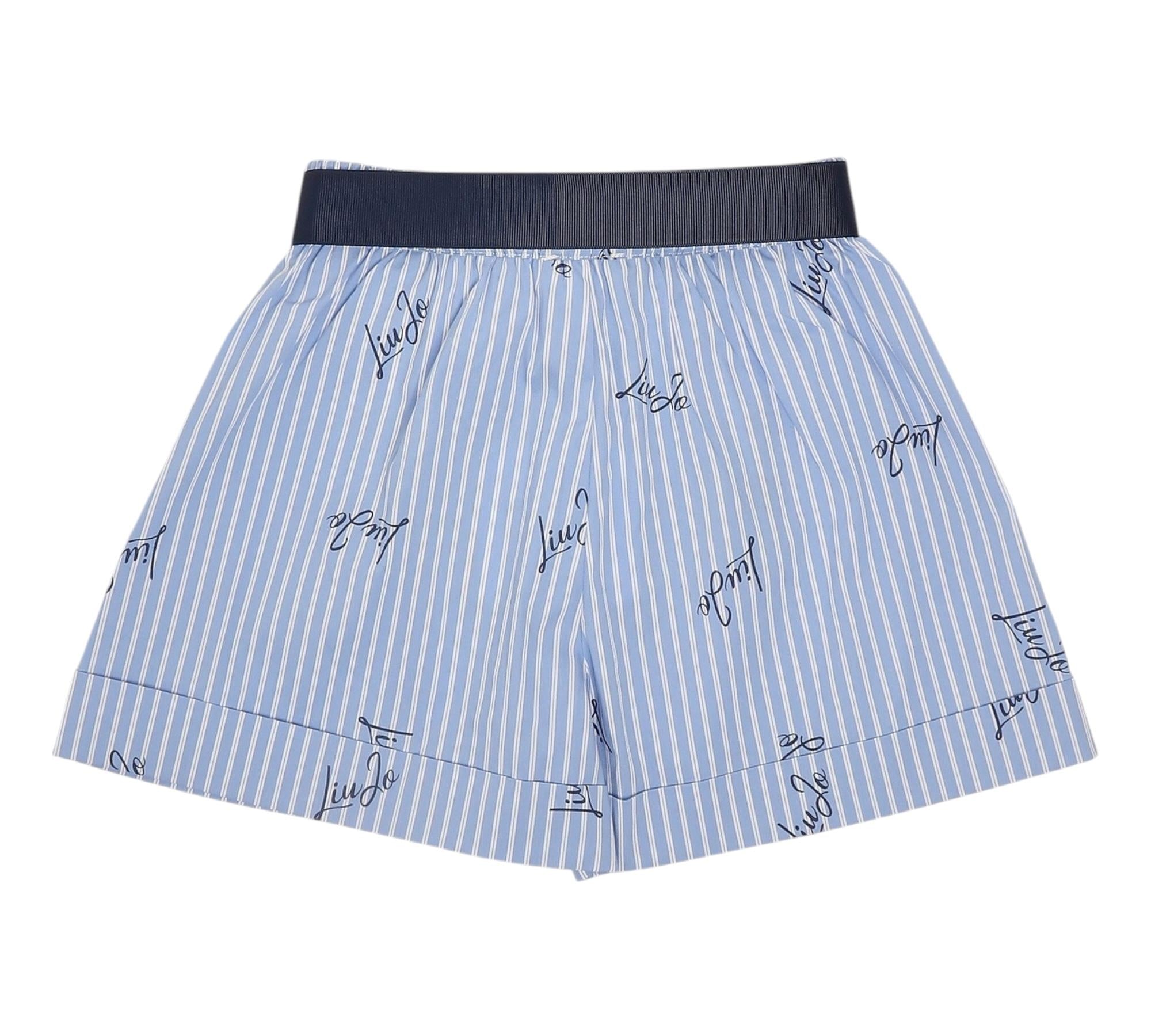 Liu Jo Short Tinta Unita con Fantasia A Righe per Neonata KA5143NXX AZZURRO LIU JO 