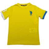 U.S. Polo Assn T-Shirt Girocollo Tinta Unita con Logo per Bambino US41554004 GIALLO U.S. POLO ASSN 