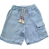 Saint Barth Bermuda Tinta Unita con Elastico In Vita per Bambino MARSEILLE AZZURRO SAINT BARTH 