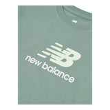 New Balance T-Shirt Girocollo Tinta Unita con Stampa Logo per Bambino LAKB0009 VERDE NEW BALANCE 