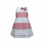 Monnalisa Abito Bicolore con Fantasia A Righe per Neonata 311901 BIANCO/ROSSO MONNALISA 