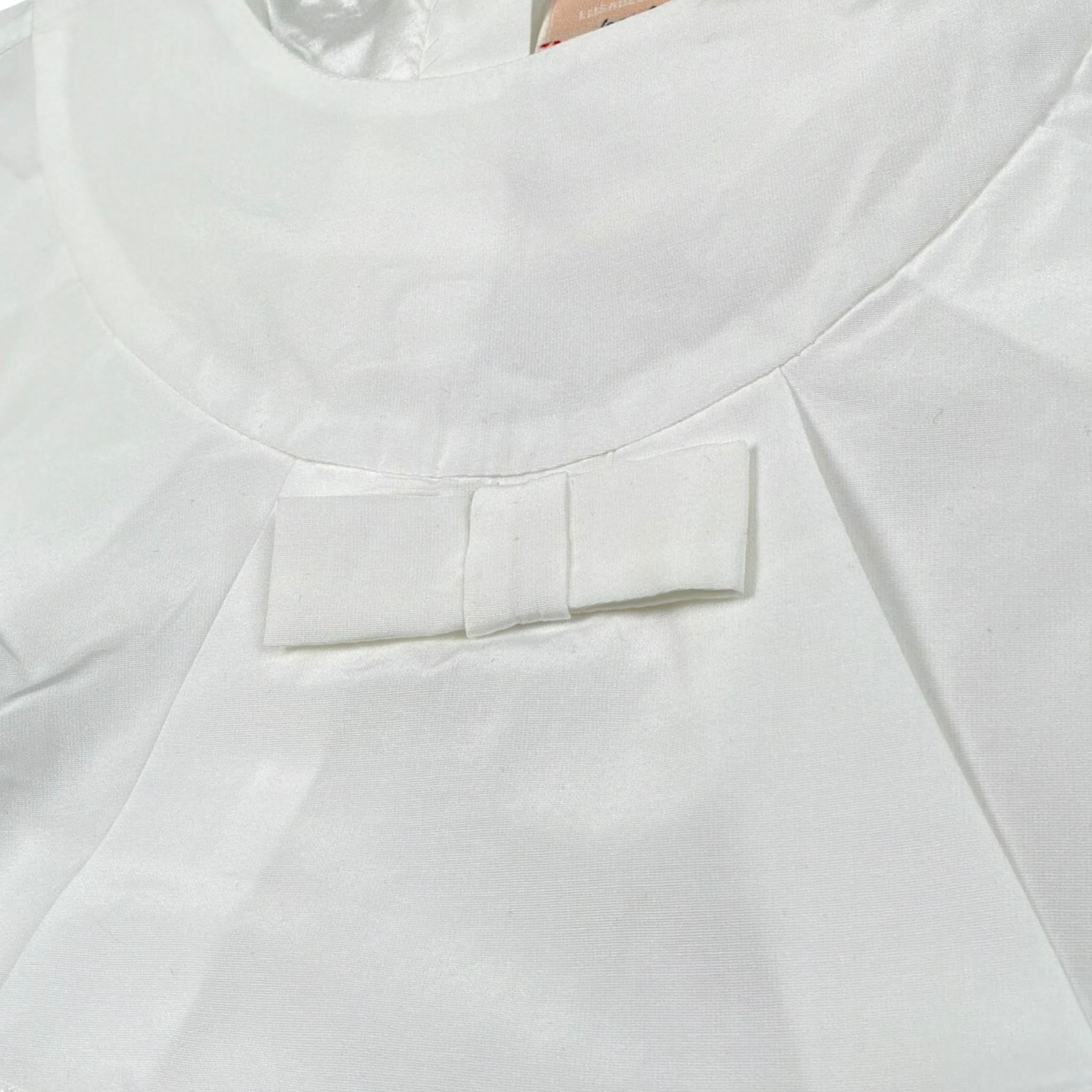 Elisabetta Franchi Abito Tinta Unita con Rouches per Neonata EGAB198X BIANCO ELISABETTA FRANCHI 