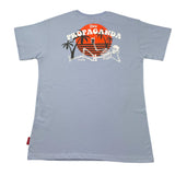 Propaganda T-Shirt Girocollo Tinta Unita Con Stampa Azzurro Per Bambino