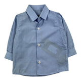 Never Too Camicia Manica Lunga Tinta Unita Azzurro Per Bambino