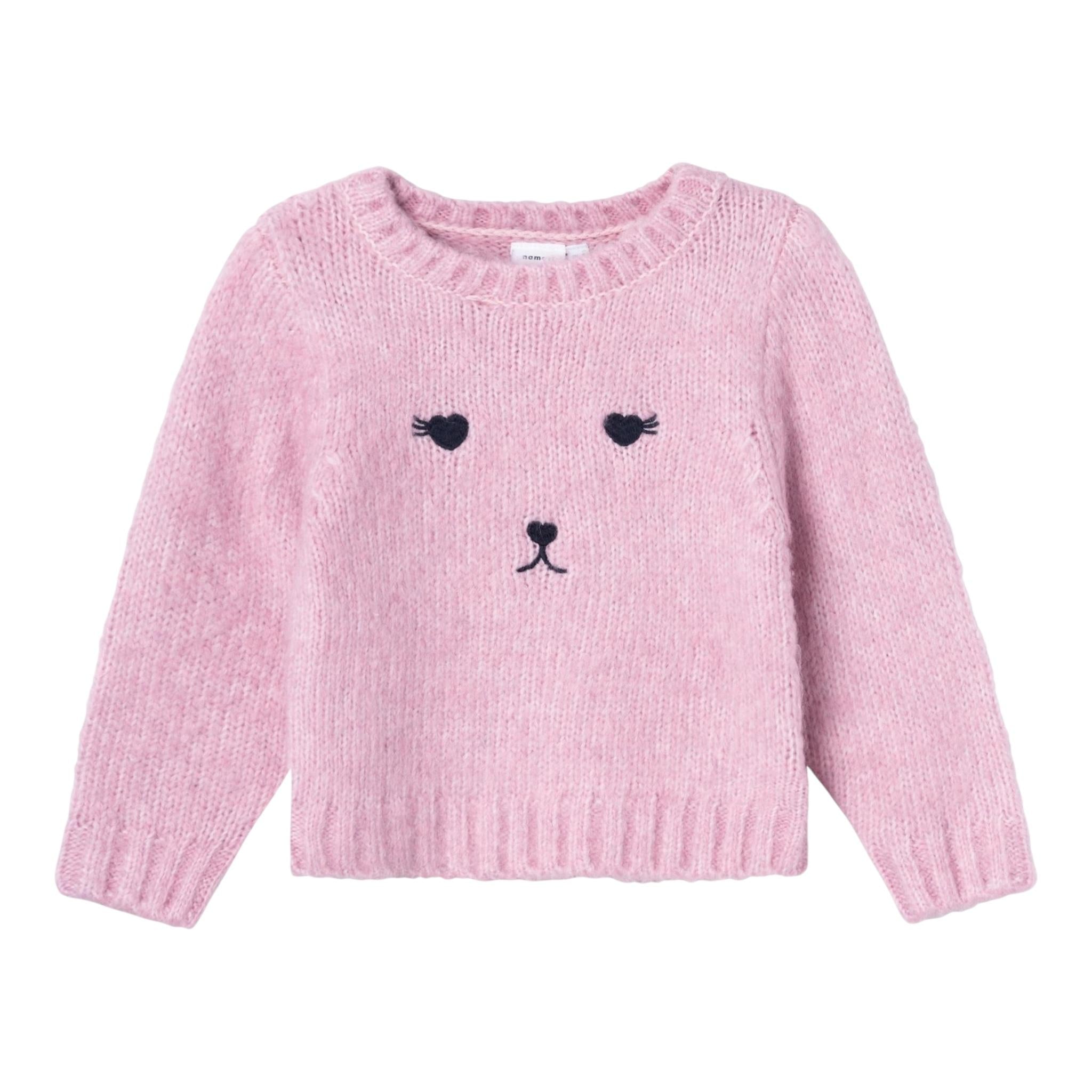 NAME IT maglia tinta unita girocollo con stampa Rosa per Neonata 13233167N ROSA NAME IT 