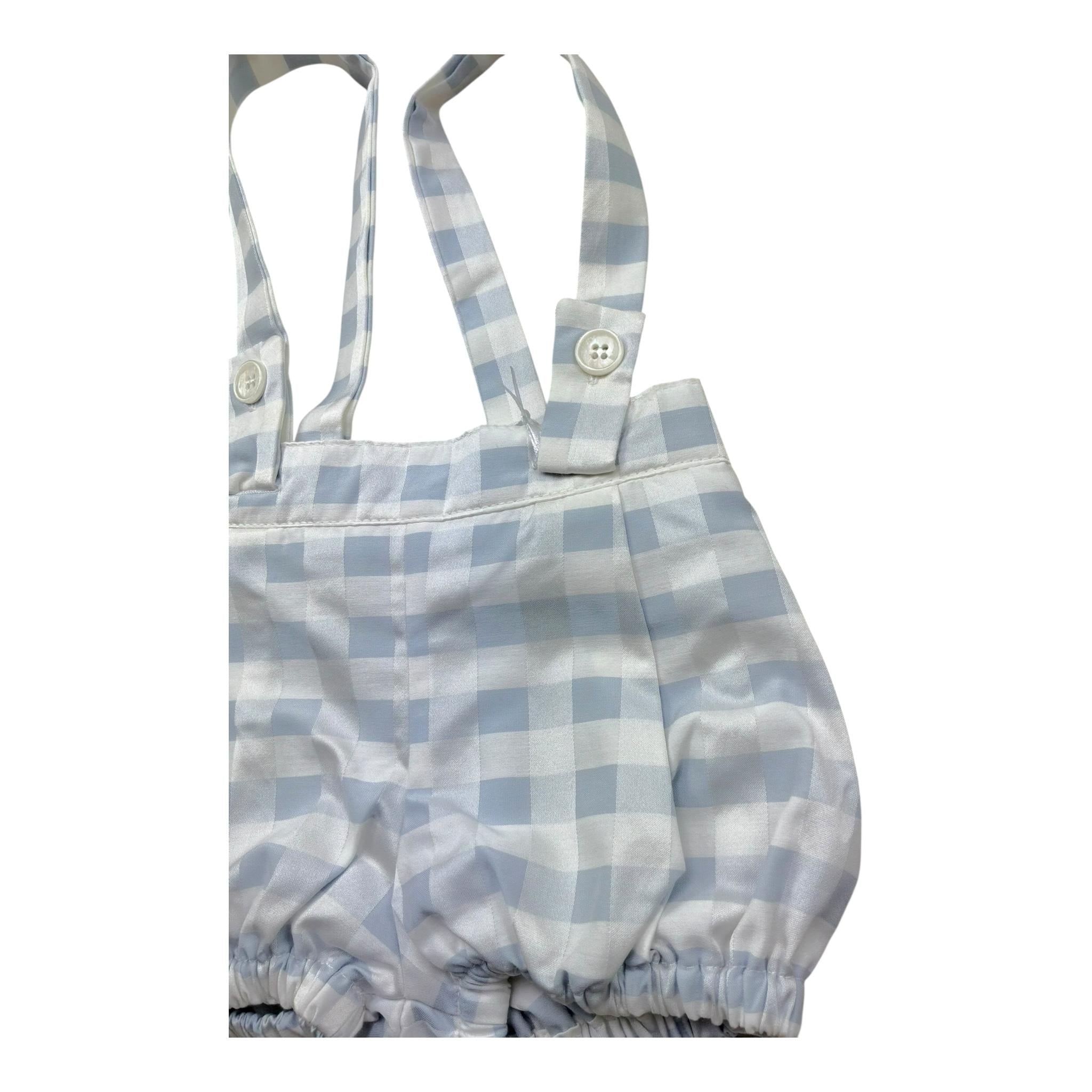 Manuel & Frank Salopette Bicolore con Fantasia A Righe per Neonato MF2271I BIANCO/AZZURRO MANUEL & FRANK 