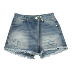 Lu Lu By Miss Grant Short In Denim Tinta Unita con Strappi per Bambina LL2770 AZZURRO LU LU BY MISS GRANT 