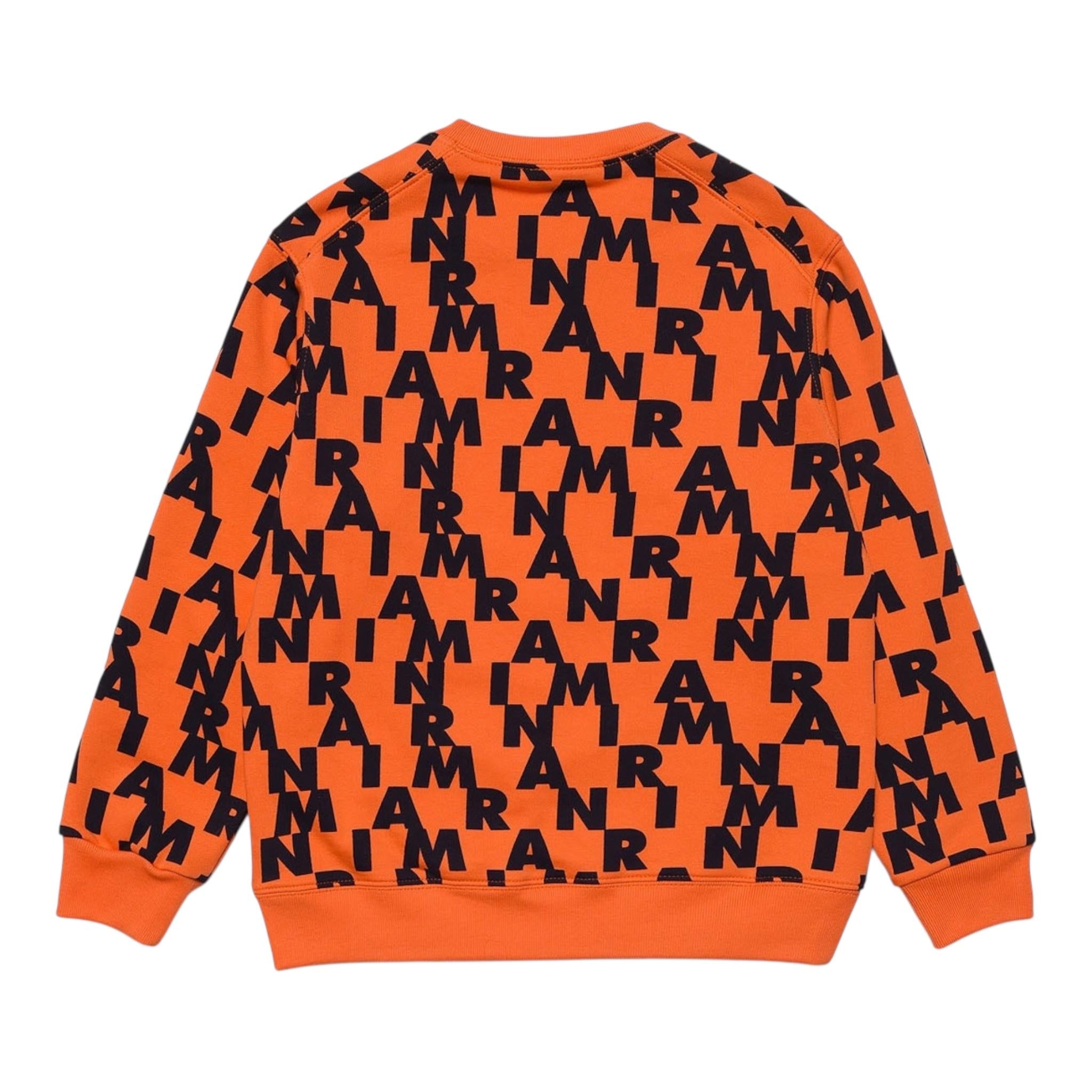 MARNI felpa chiusa girocollo tinta unita con logo in contrasto Arancione per Bambino M00929 ARANCIONE MARNI 