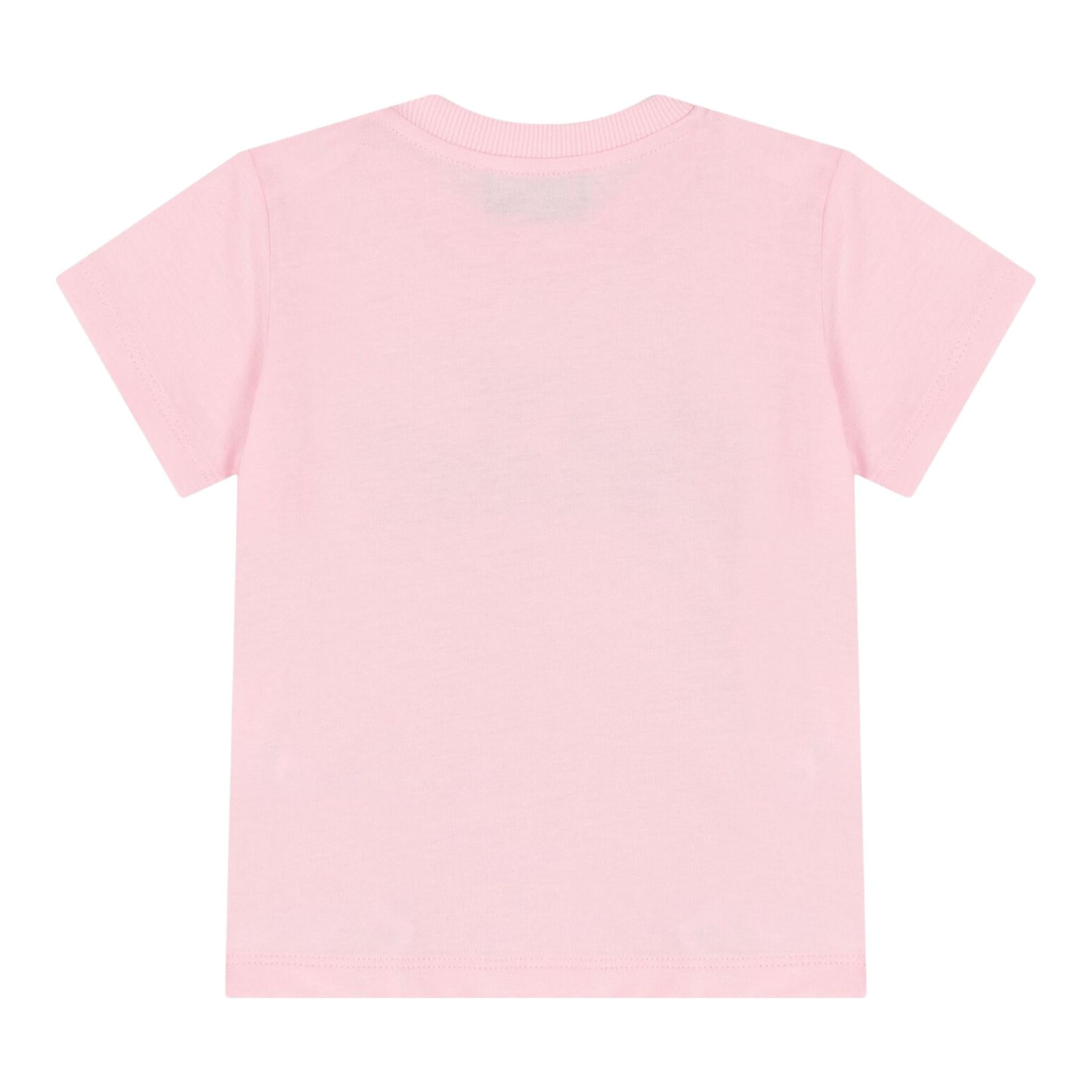 Moschino T-Shirt Girocollo Tinta Unita con Orso per Neonata MUM04AX ROSA MOSCHINO 