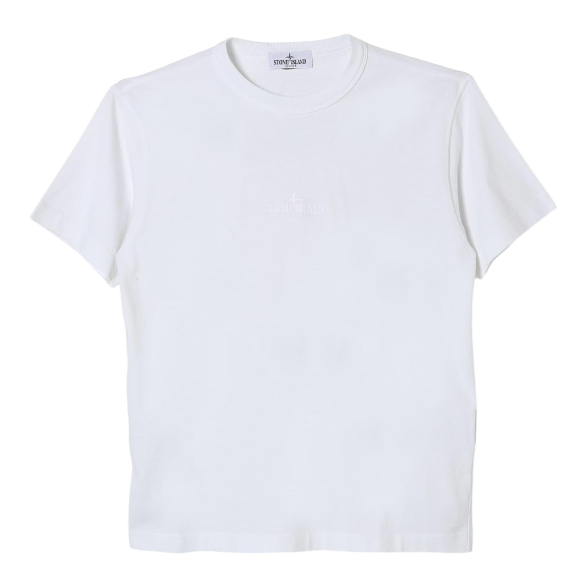Stone Island T-Shirt Girocollo Tinta Unita con Logo per Neonato K1S162100007 BIANCO STONE ISLAND 