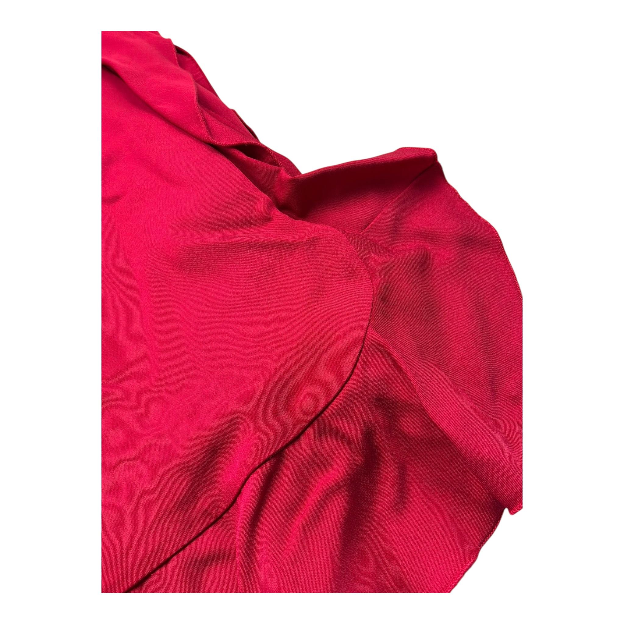 Monnalisa Abito Tinta Unita con Rouches per Bambina 711904 ROSSO MONNALISA 