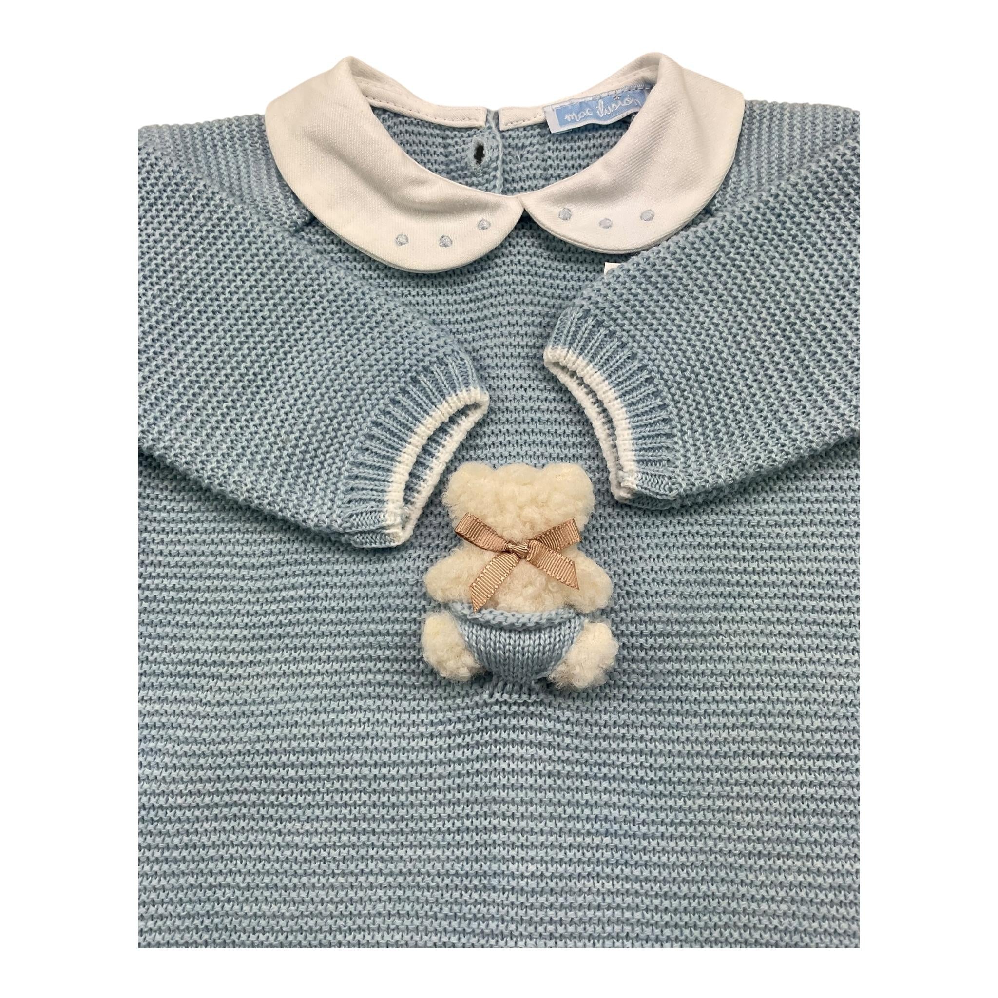 MAC ILUSIO'N tutina tinta unita con colletto Azzurro per Neonata 9449X AZZURRO MAC ILUSIO'N 