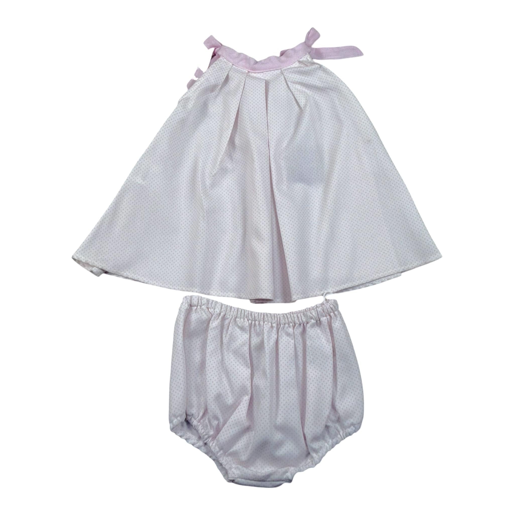La Stupenderia Set Abito-Coulotte Bicolore con Pois per Neonata TBCT78 ROSA LA STUPENDERIA 