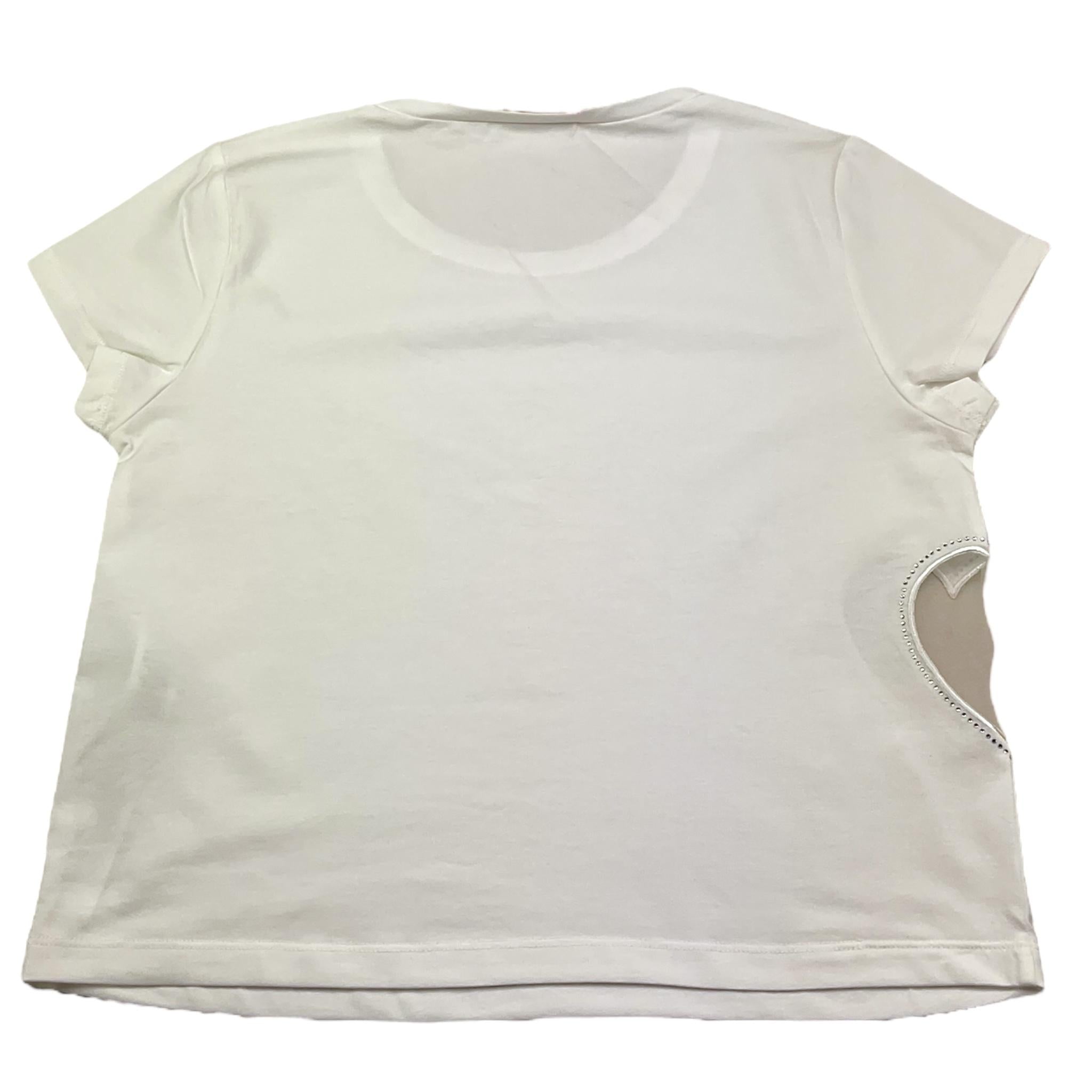 Liu Jo T-Shirt Girocollo Tinta Unita con Applicazione per Bambina GA5067 BIANCO LIU JO 