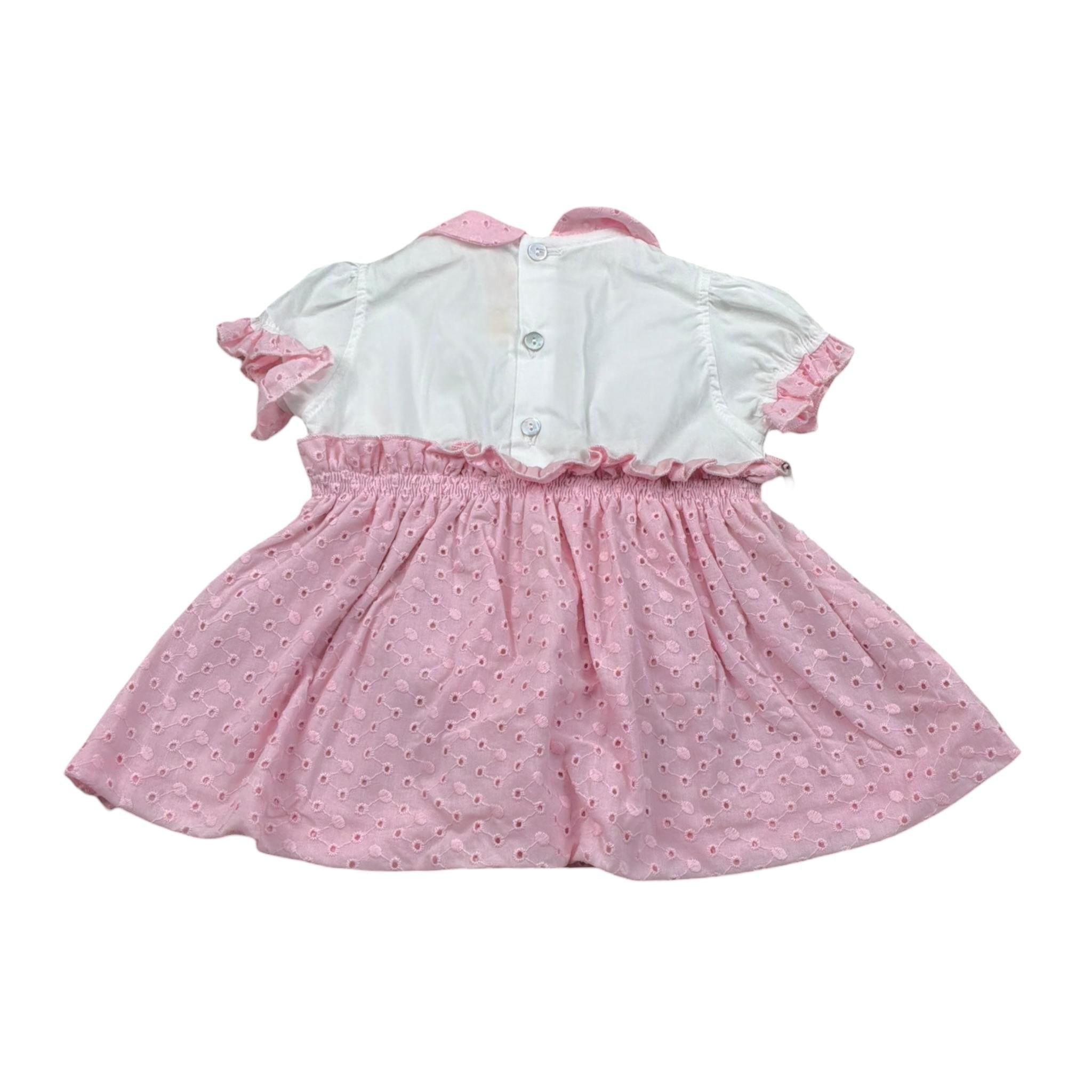 Bear Pagliaccetto Bicolore Traforato per Neonata CARLOTTA BIANCO/ROSA BEAR 