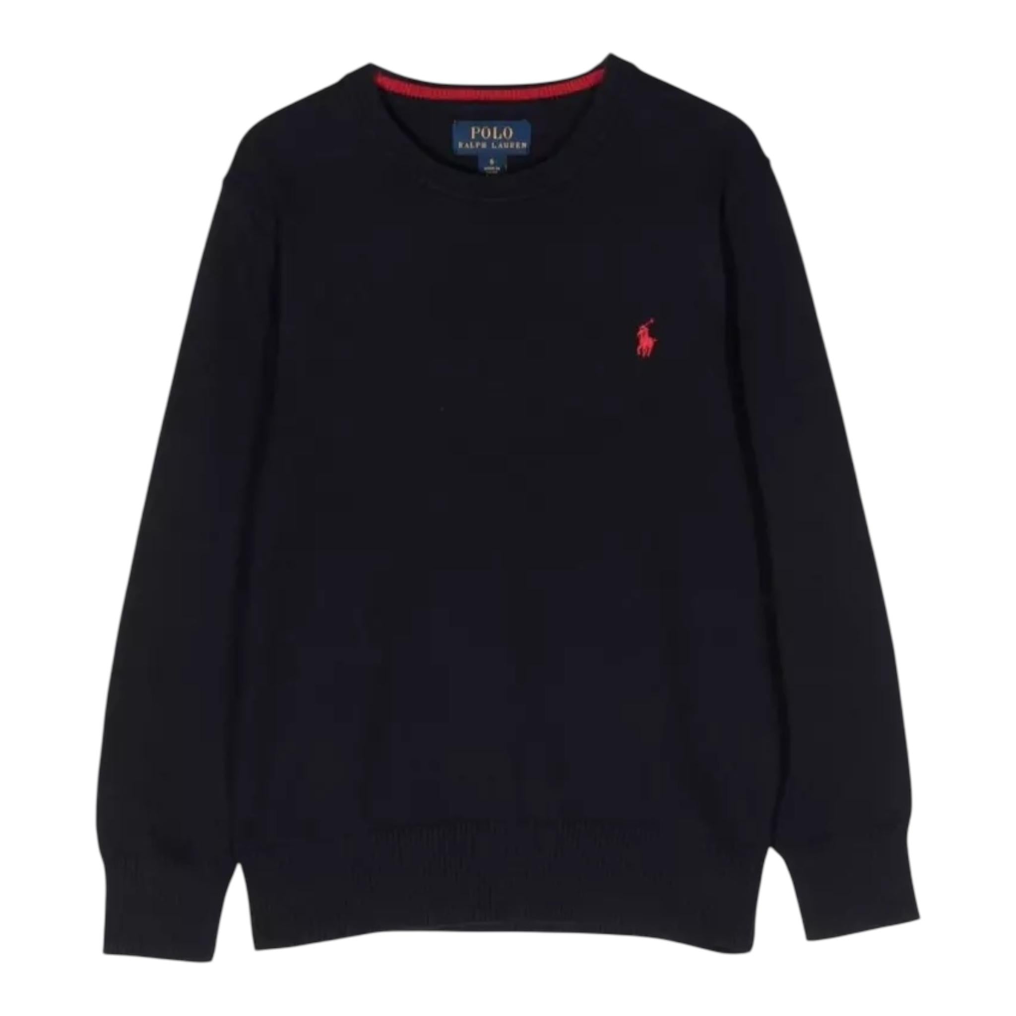 Ralph Lauren Maglia Girocollo Tinta Unita con Stampa per Neonato 321799887031N BLU RALPH LAUREN 