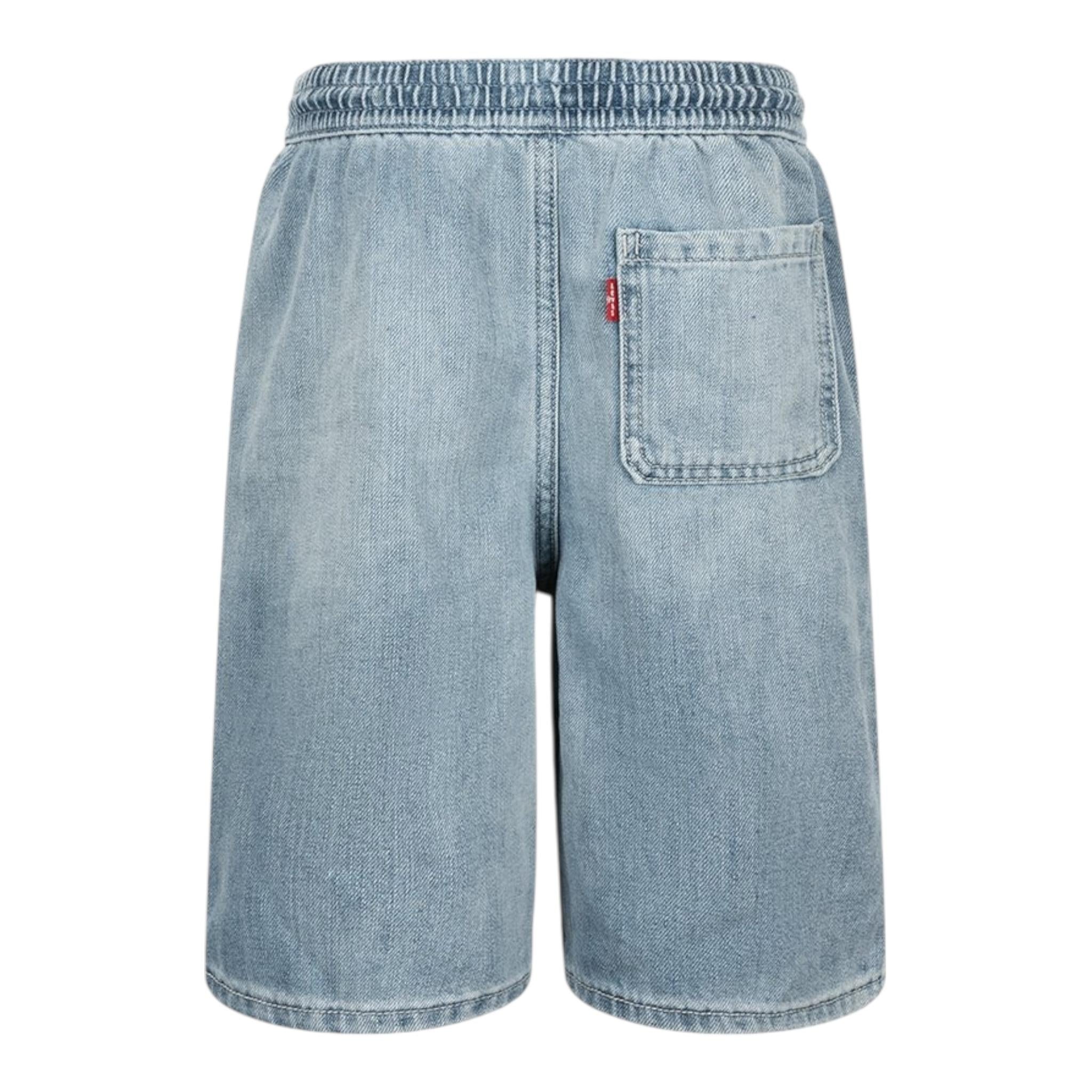 Levi'S Bermuda In Denim Tinta Unita con Elastico In Vita per Bambino 9EH003 AZZURRO LEVI'S 