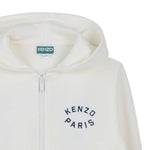 Kenzo Felpa con Zip E Cappuccio Tinta Unita con Logo per Bambino K61176 PANNA KENZO 