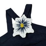 Piccola Ludo Top Tinta Unita con Applicazione per Bambina BS10WB0011 BLU PICCOLA LUDO 