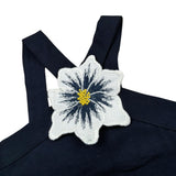 Piccola Ludo Top Tinta Unita con Applicazione per Bambina BS10WB0011 BLU PICCOLA LUDO 