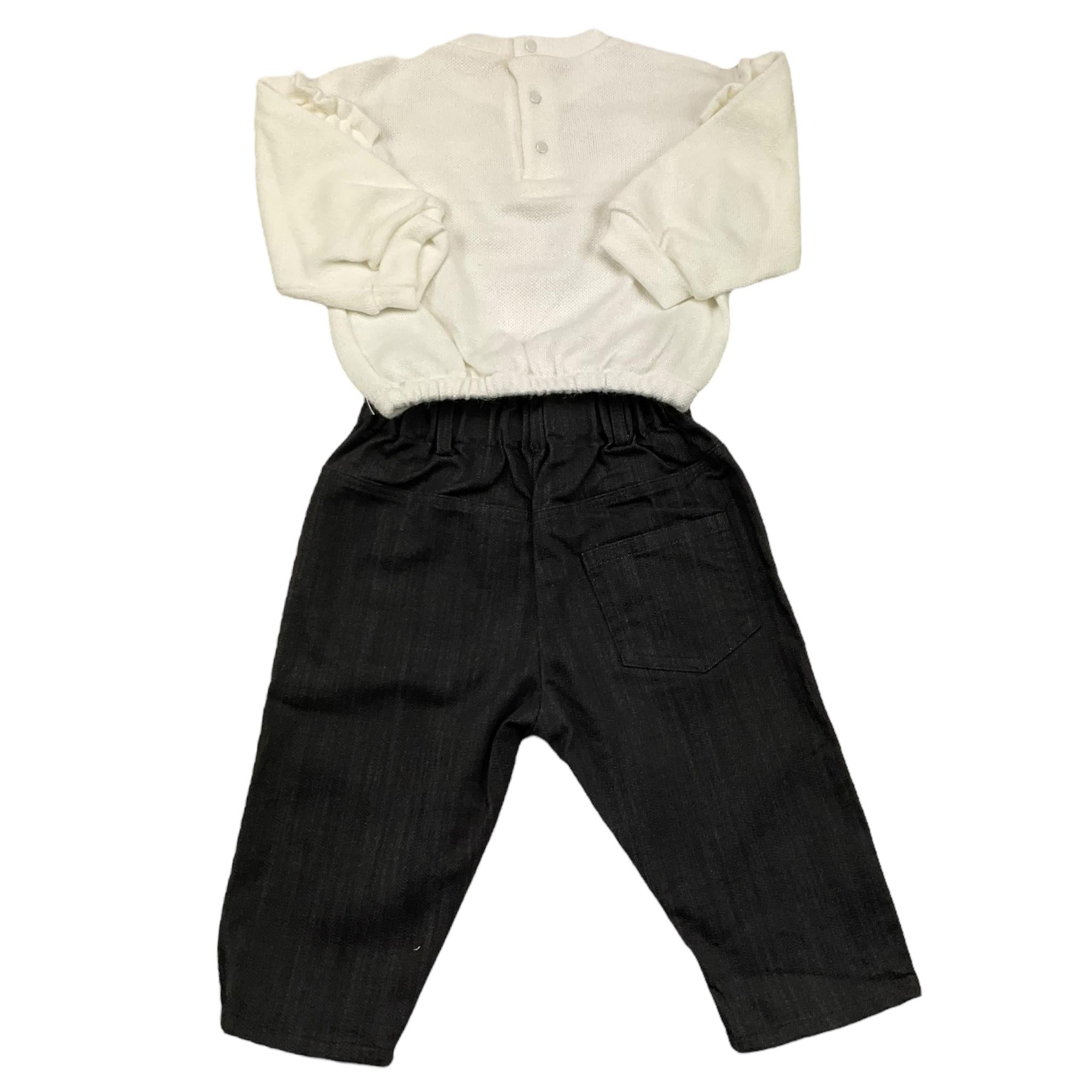 LALALU' completo 2 pezzi maglia-jeans Bianco/nero per Neonata CTL008N BIANCO/NERO LALALU' 