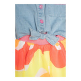 Billieblush Abito Tinta Unita con Gonnellone Multicolor E Denim Giromanica per Bambina U21023 AZZURRO BillIEBLUSH 