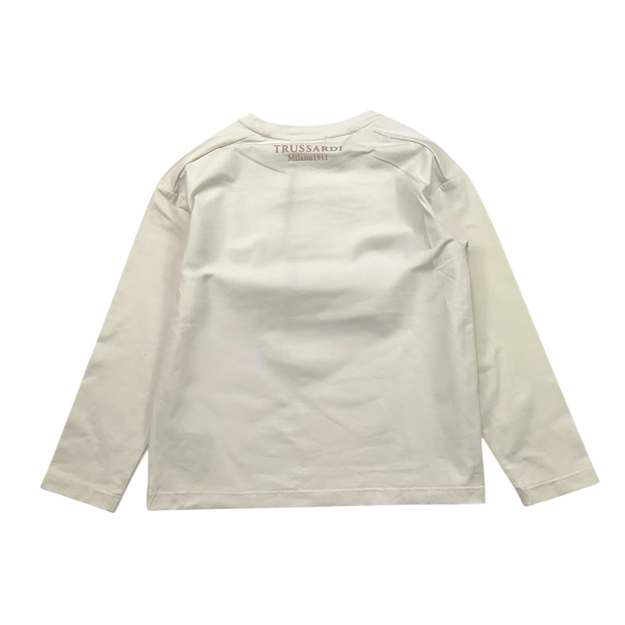 TRUSSARDI shirt girocollo tinta unita con stampa Panna per Bambino TGA25112TS PANNA TRUSSARDI 