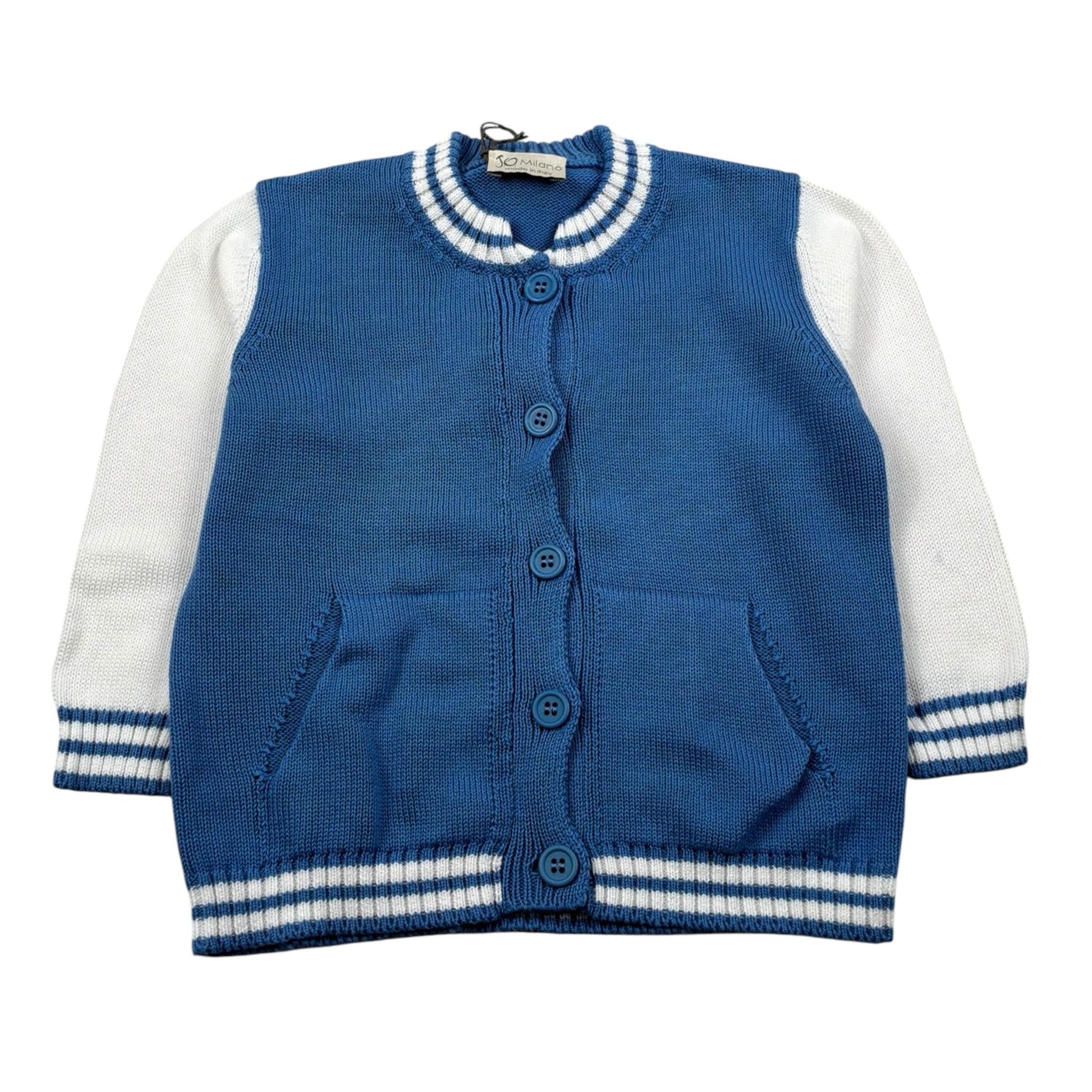 J.O. Milano Cardigan tinta unita con Maniche In Contrasto Azzurro per Neonato 573M1N AZZURRO J.O. MILANO 