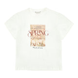 Manila Grace T-Shirt Girocollo Tinta Unita con Stampa per Bambina 254TMJS25 BIANCO MANILA GRACE 