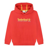 TIMBERLAND felpa chiusa con cappuccio tinta unita ocn logo Rosso per Bambino T25U56 ROSSO TIMBERLAND 